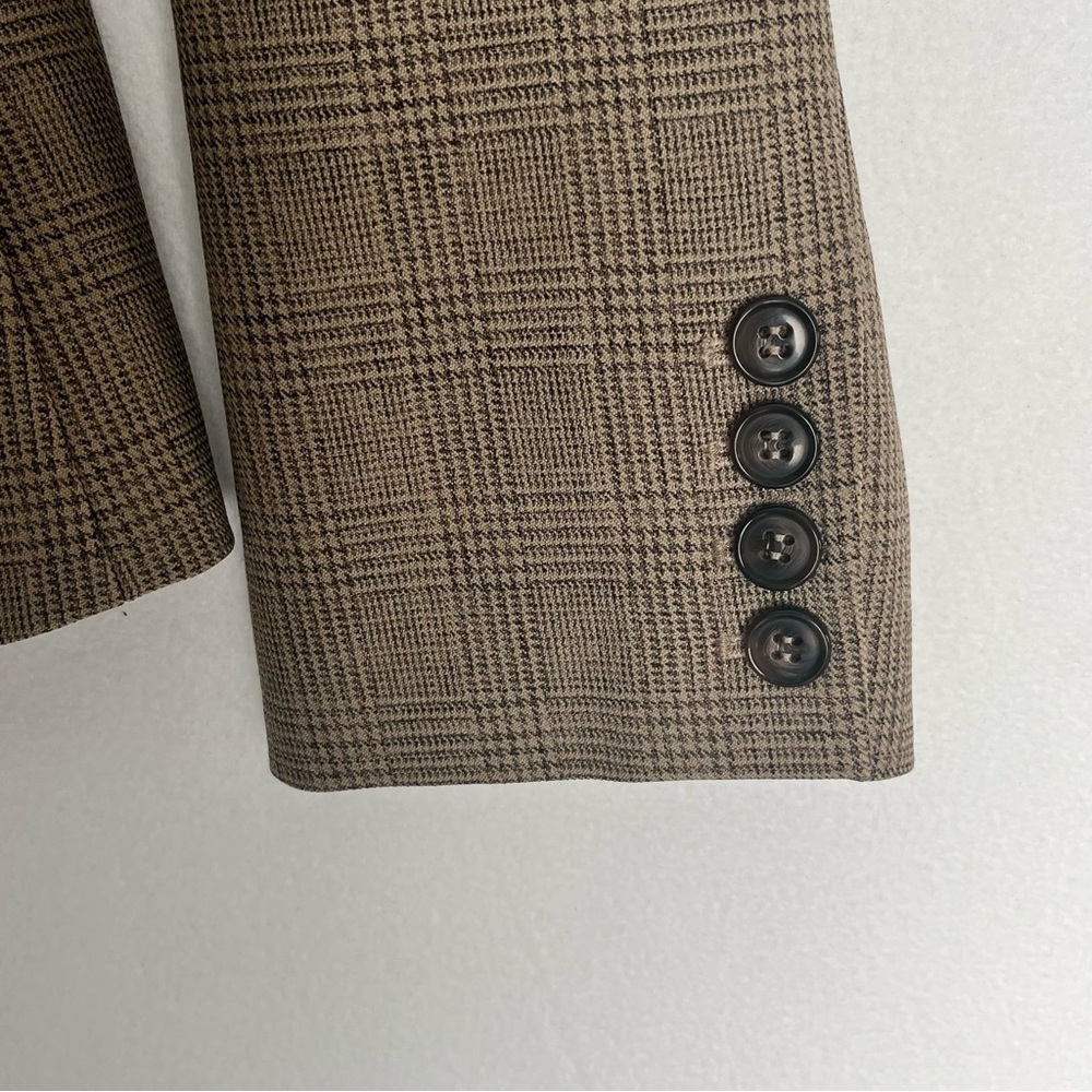 Daniel Cremieux Women's Blazer Plaid Elbow Patch Brown Preppy Tailored Cozy Sz 8 - Picture 6 of 15